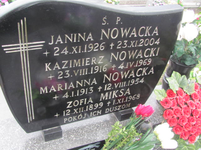 Zofia Miksa 1899 Biała Rawska - Grobonet - Wyszukiwarka osób pochowanych