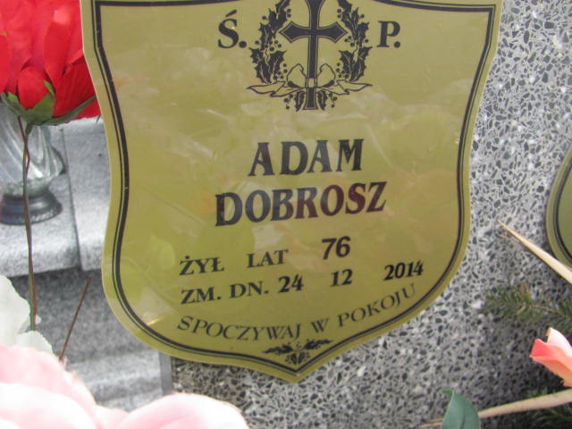 Adam Dobrosz Biała Rawska - Grobonet - Wyszukiwarka osób pochowanych