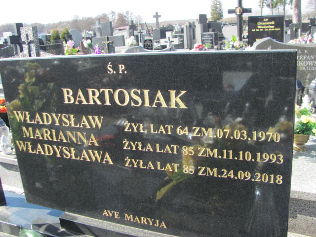 Władysława Bartosiak 1933 Biała Rawska - Grobonet - Wyszukiwarka osób pochowanych