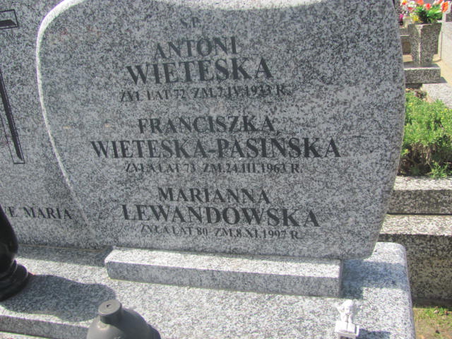 Franciszka Wieteska Pasińska 1890 Biała Rawska - Grobonet - Wyszukiwarka osób pochowanych